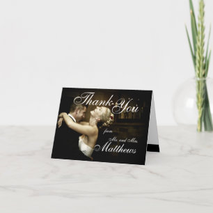 Black Tie Affair Wedding Photo Thank You Cards
