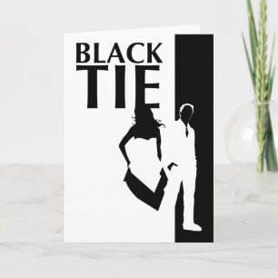 black tie affair : woman and man silhouettes invitation