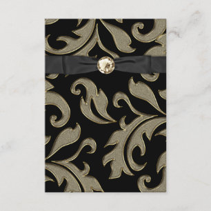 Black Tie Black Gold Damask Party Invitation RSVP