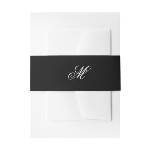 Black Tie   Black White   Belly Band Invitation Belly Band