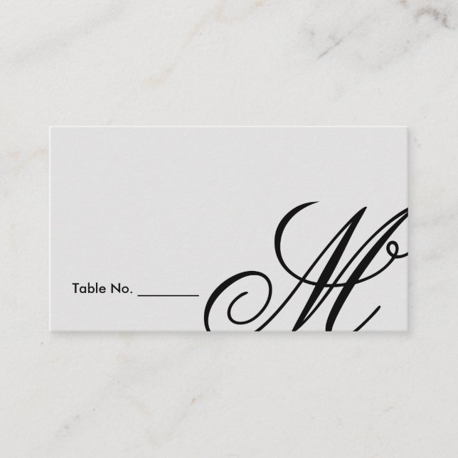 Black Tie | Black White | Escort Card (Front)