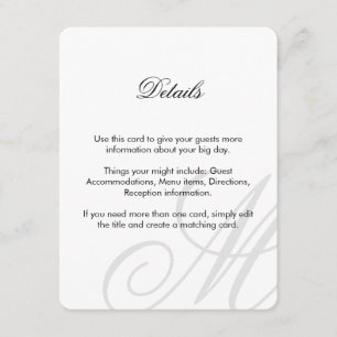 Black Tie Black White Insert Card