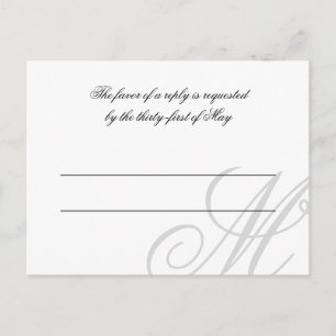Black Tie Black White RSVP Postcard