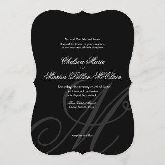 Black Tie | Black White | Wedding Invitation