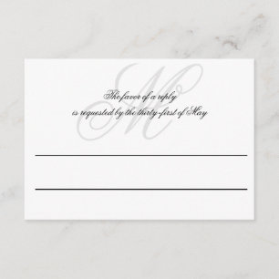 Black Tie   Black White   Wedding RSVP Card