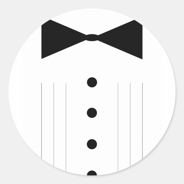 black tie bowtie tuxedo classic round sticker (Front)