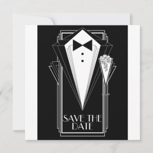 Black Tie Champagne Save The Date