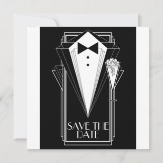 Black Tie Champagne Save The Date