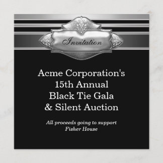 Black Tie Corporate Party Fund Raising Event Invitation