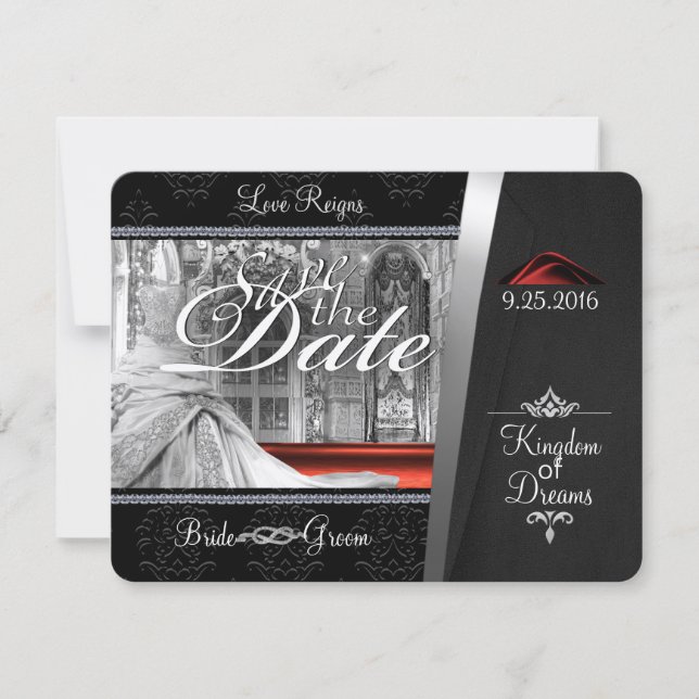 Black Tie Diamond Save the Date (Front)