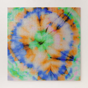 Black Tie Dye, Grungy Vintage. Jigsaw Puzzle