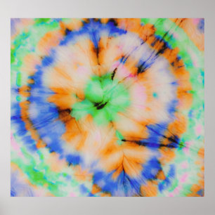 Black Tie Dye, Grungy Vintage. Poster