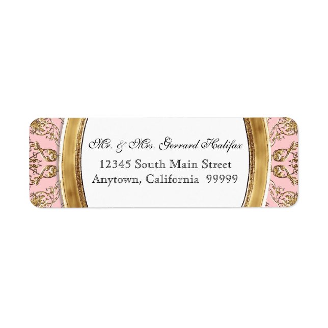 Black Tie Elegance 2 Golden Matching Address Label (Front)