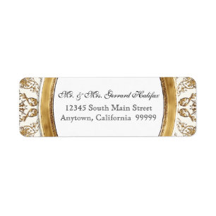 Black Tie Elegance 2 Golden Matching Address Label