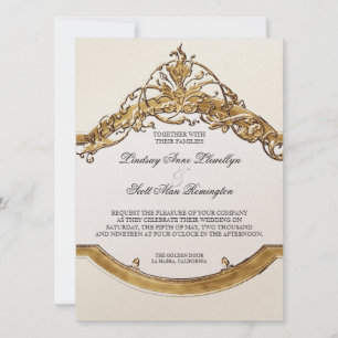 Black Tie Elegance 2, Golden Wedding Invitations