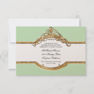 Black Tie Elegance 2, Golden Wedding Reception Invitation