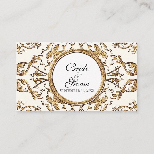 Black Tie Elegance 2 - Wedding Escort Seating Card (Front)