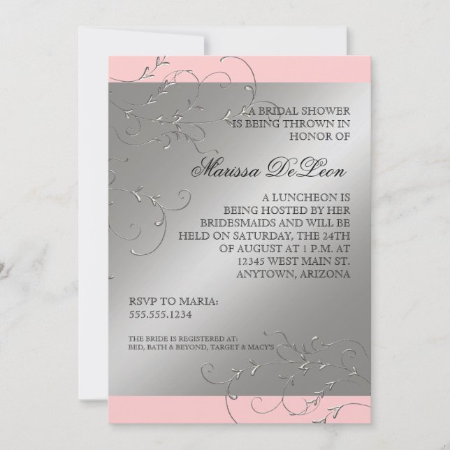 Black Tie Elegance, Bridal Shower Invitations (Front)