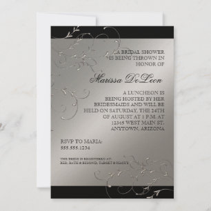 Black Tie Elegance, Bridal Shower Invitations