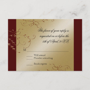 Black Tie Elegance, Golden RSVP Response Card