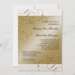 Black Tie Elegance, Golden Save the Date Invites