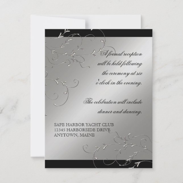 Black Tie Elegance, Reception Invitations (Front)