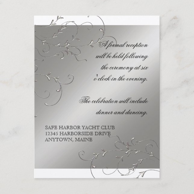 Black Tie Elegance, Reception Invitations (Front)