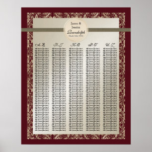 Black Tie Elegance - Reception Table Seating Chart