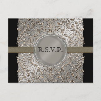 Black Tie Elegance, RSVP Response Card Postcard