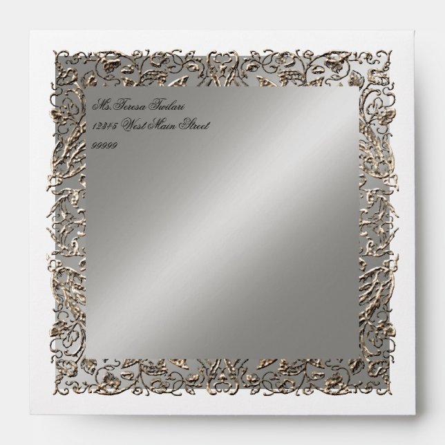 Black Tie Elegance Wedding Matching Envelope (Front)