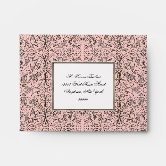 Black Tie Elegance Wedding Matching Envelope (Front)
