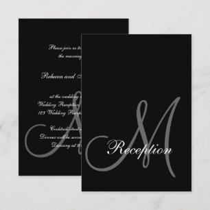 Black Tie Elegance Wedding Reception Invitation