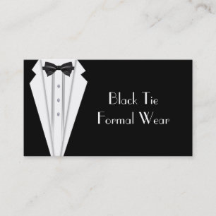 Black Tie Formal White Tuxedo Business Card