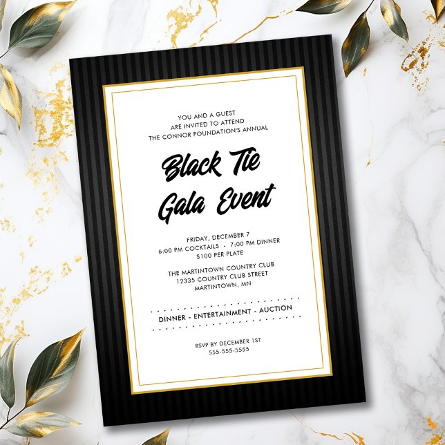 Black Tie Gala Business Professional Dinner Invitation (Creator Uploaded)