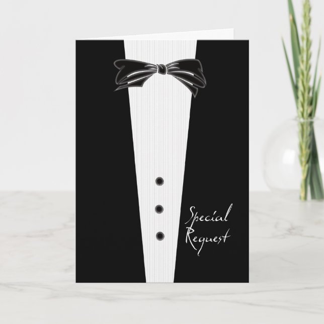 Black Tie Groomsman Invitation (Front)