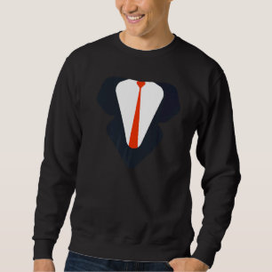 Black Tie Halloween Costume Men Red Tie Suit Sweatshirt