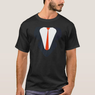 Black Tie Halloween Costume Men Red Tie Suit T-Shirt
