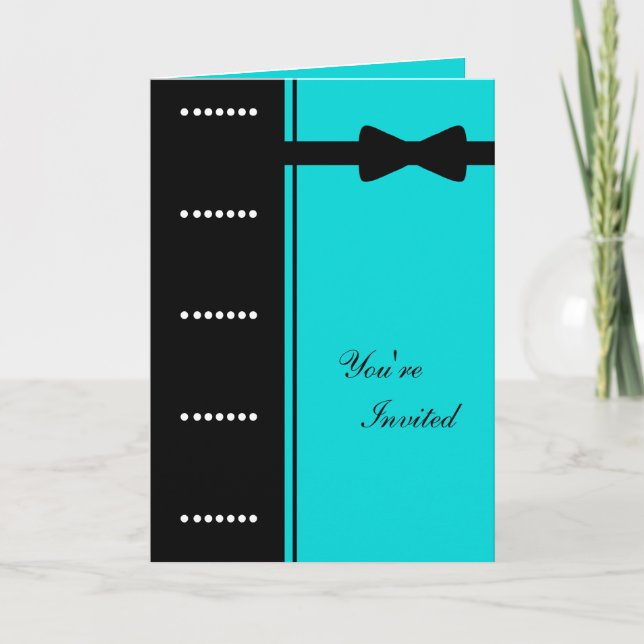 Black Tie Invitation (Turquoise) (Front)