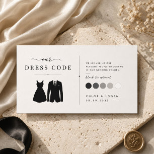 Black Tie Optional Wedding Colour Palette Enclosure Card