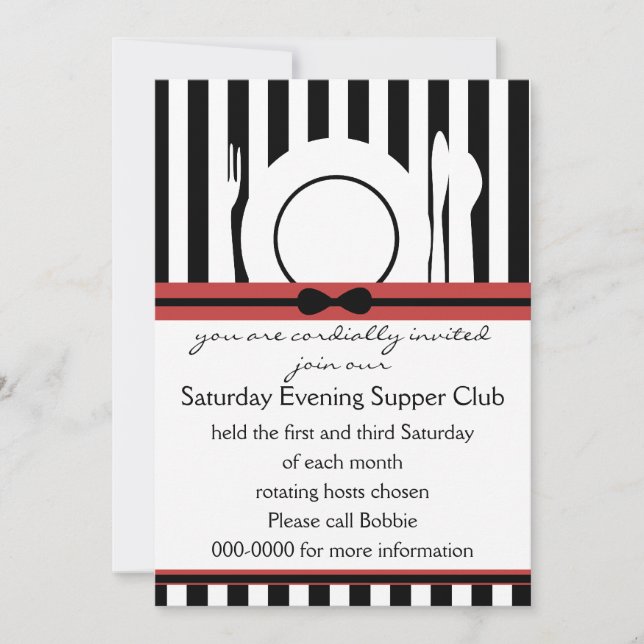 Black Tie Supper Club Invitation (Front)