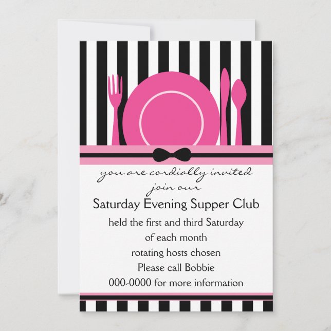 Black Tie Supper Club Invitation (Front)