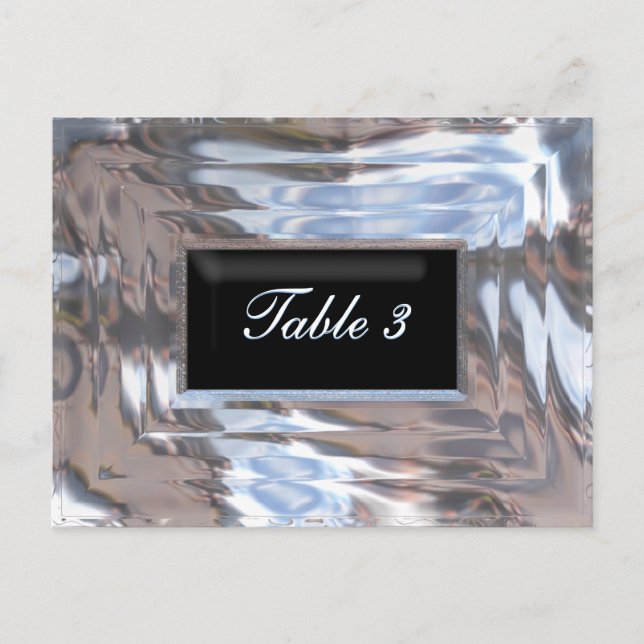 Black Tie Table Number Card (Front)