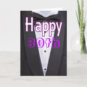 Black tie tuxedo happy birthday card