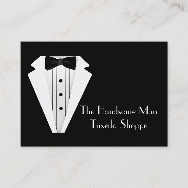 Black Tie Tuxedo Mens Store Business Card (Front)
