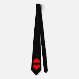 Black Tie W/Twin Red Heart