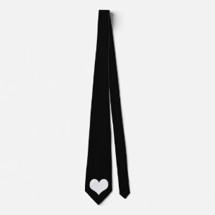Black Tie W/White Heart