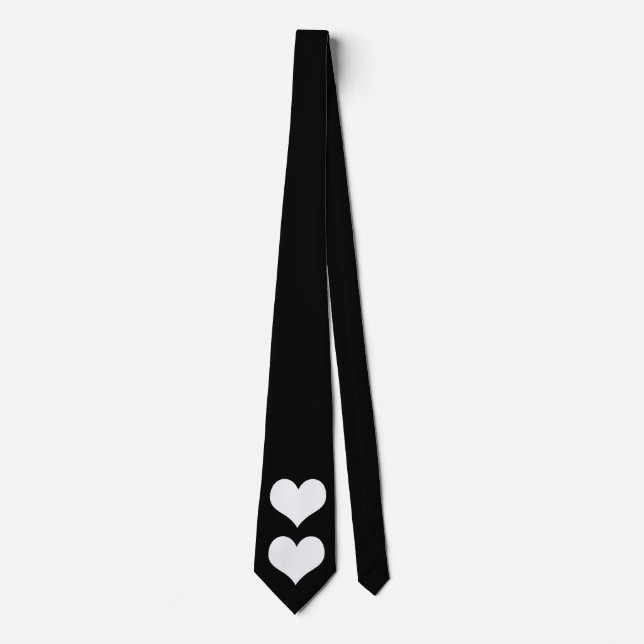 Black Tie W/White Twin Heart (Front)