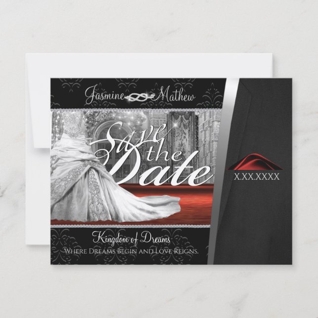 Black Tie Wedding Destination Save the Date (Front)