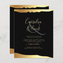 Black Tie Wedding Gold Foil Script Elegant Event 