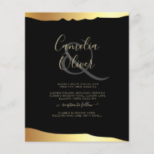 Black Tie Wedding Gold Foil Script Elegant Event 